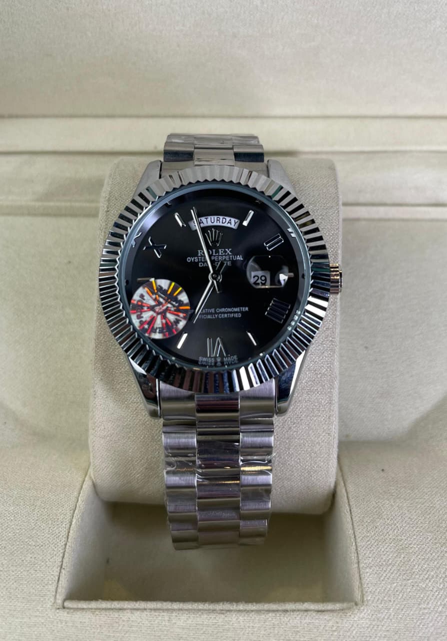 Rlx DayDate Roman Edition Silver Black