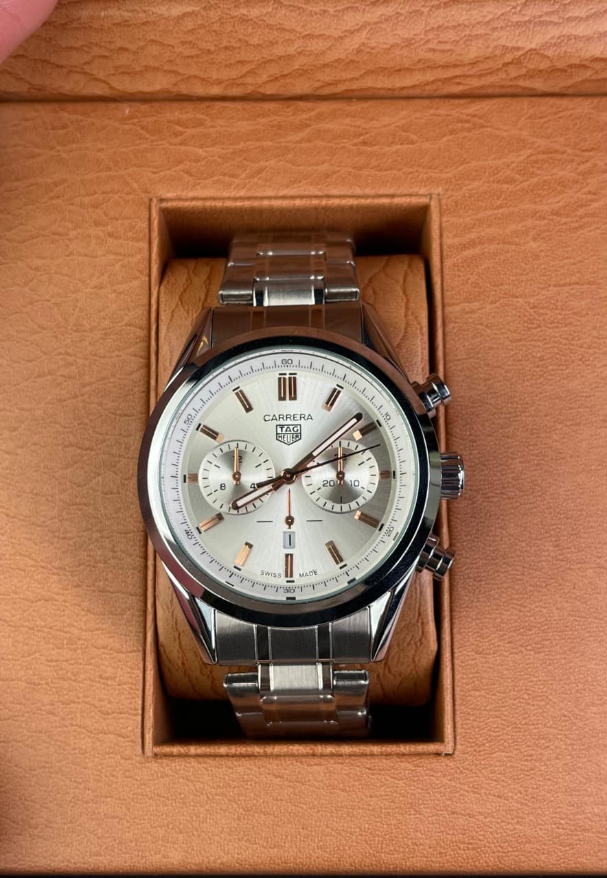 Calibre 5 Silver Chain White Dial