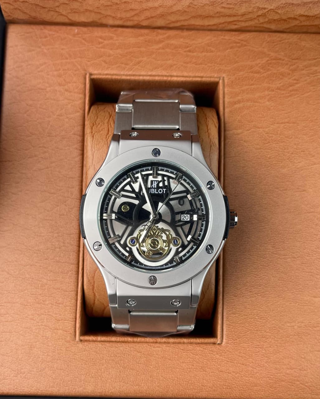 Hublot Skeleton Silver black