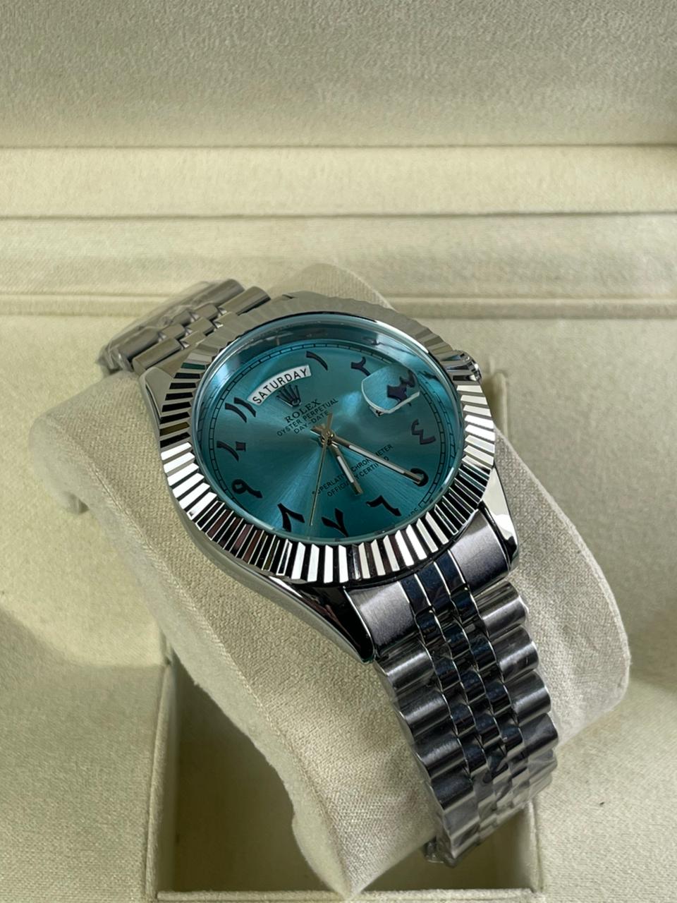 Rlx DayDate Arabic Ice Blue Dial