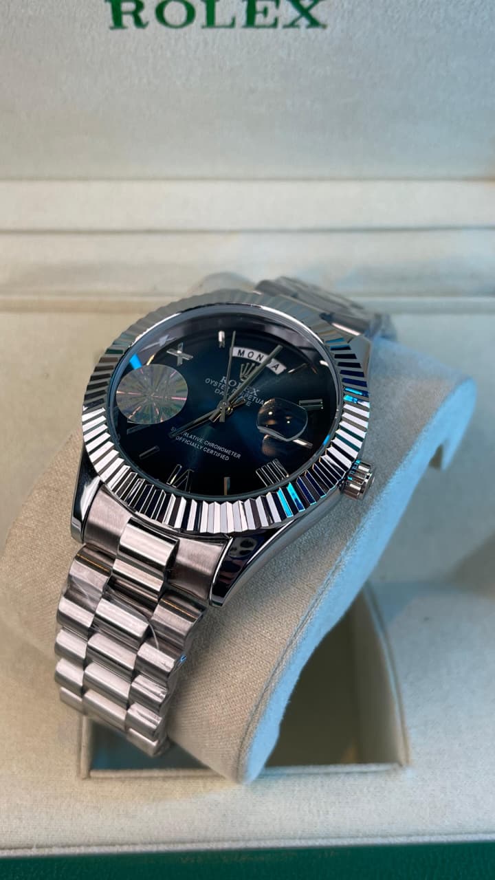 Rlx DayDate Roman Edition Silver Blue