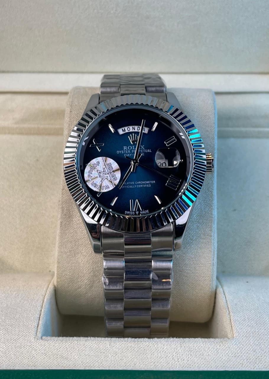 Rlx DayDate Roman Edition Silver Blue