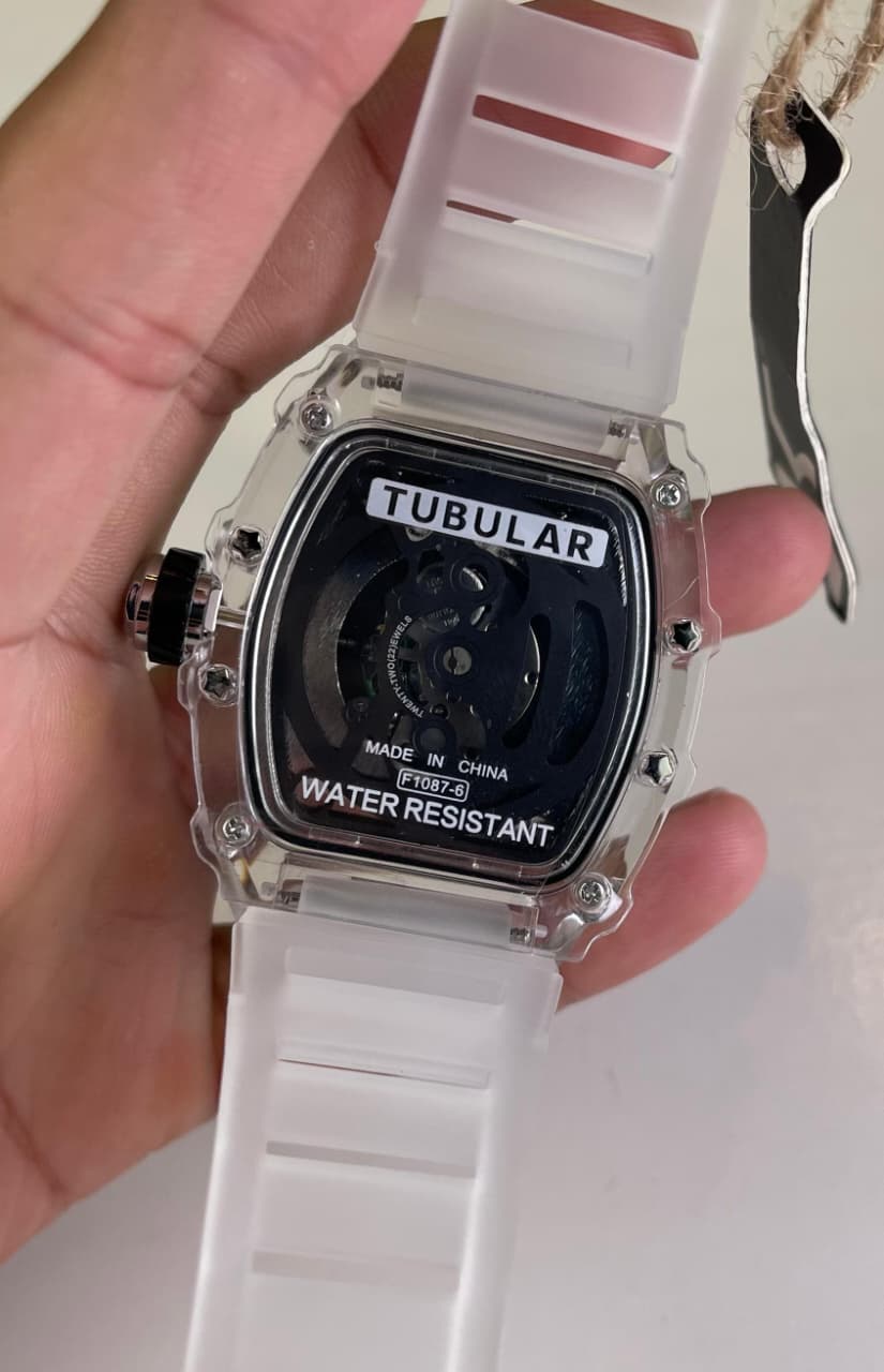Tubular Rectangular Sport White Dial