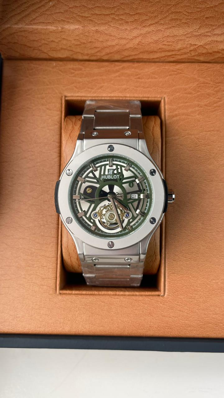 Hublot Skeleton Silver Green