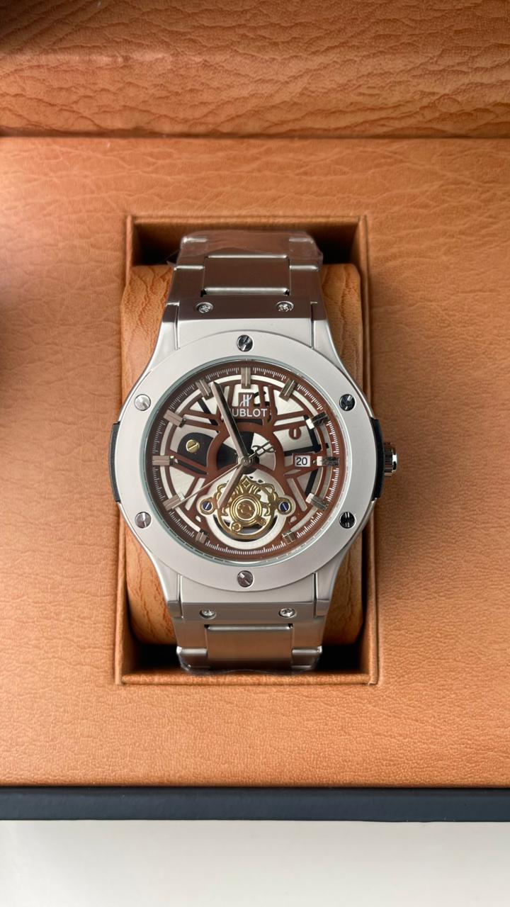 Hublot Skeleton Silver Brown