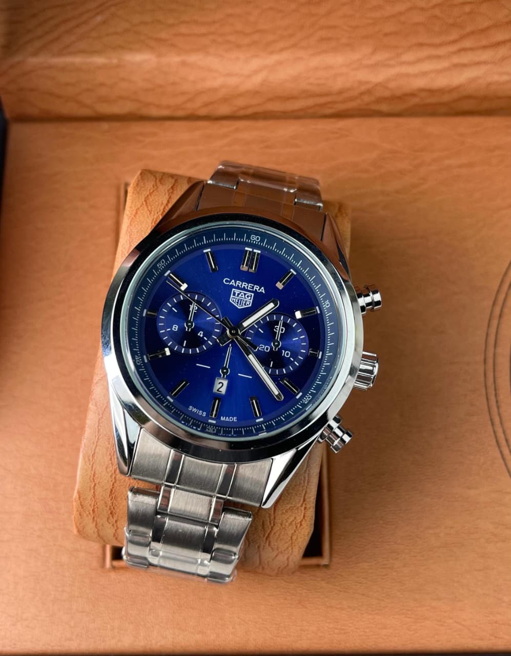 Calibre 5 Silver Chain Blue Dial