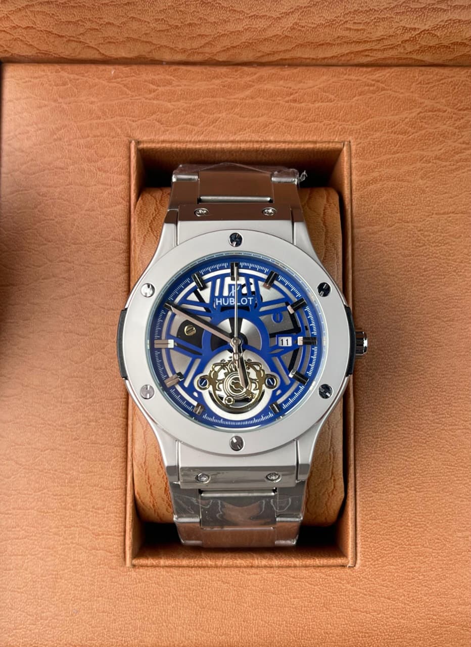 Hublot Skeleton Silver Blue