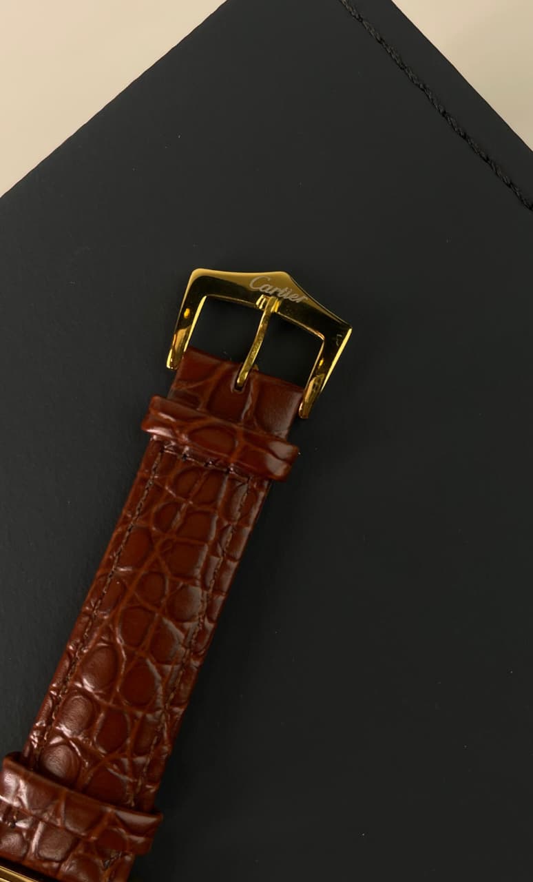 Cartier Tank Golden White And Brown Straps