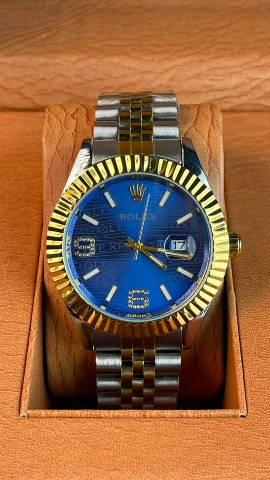 Rlx DateJust Two-Tone Jubilee Blue Dial