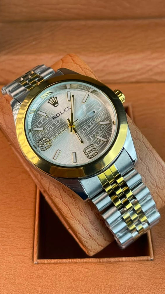Rlx DateJust Two-Tone Jubilee White Dial