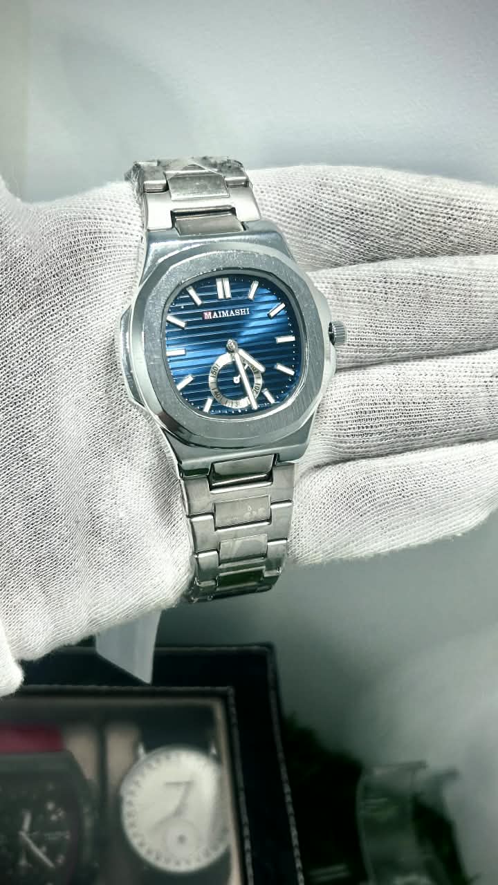 Maimashi Royal Blue Stainless Steel Quartz Watch with Sub-Dial