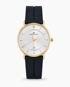 Universe Point Classic White &amp; Gold Dial Men's Watch with Black Strap (Copy)