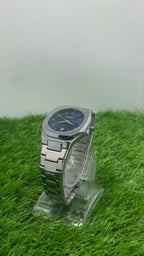 Hoursly Blue Dial Stainless Steel Men's Watch with Date