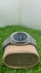 Hoursly Blue Dial Stainless Steel Men's Watch with Date