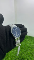 Bestwin Royal Blue Textured Dial Stainless Steel Men's Watch