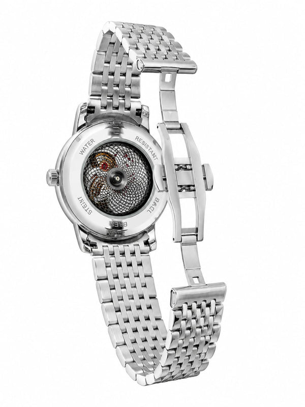 Kunur Silver Dial Stainless Steel Men's Watch