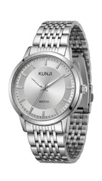 Kunur Silver Dial Stainless Steel Men's Watch