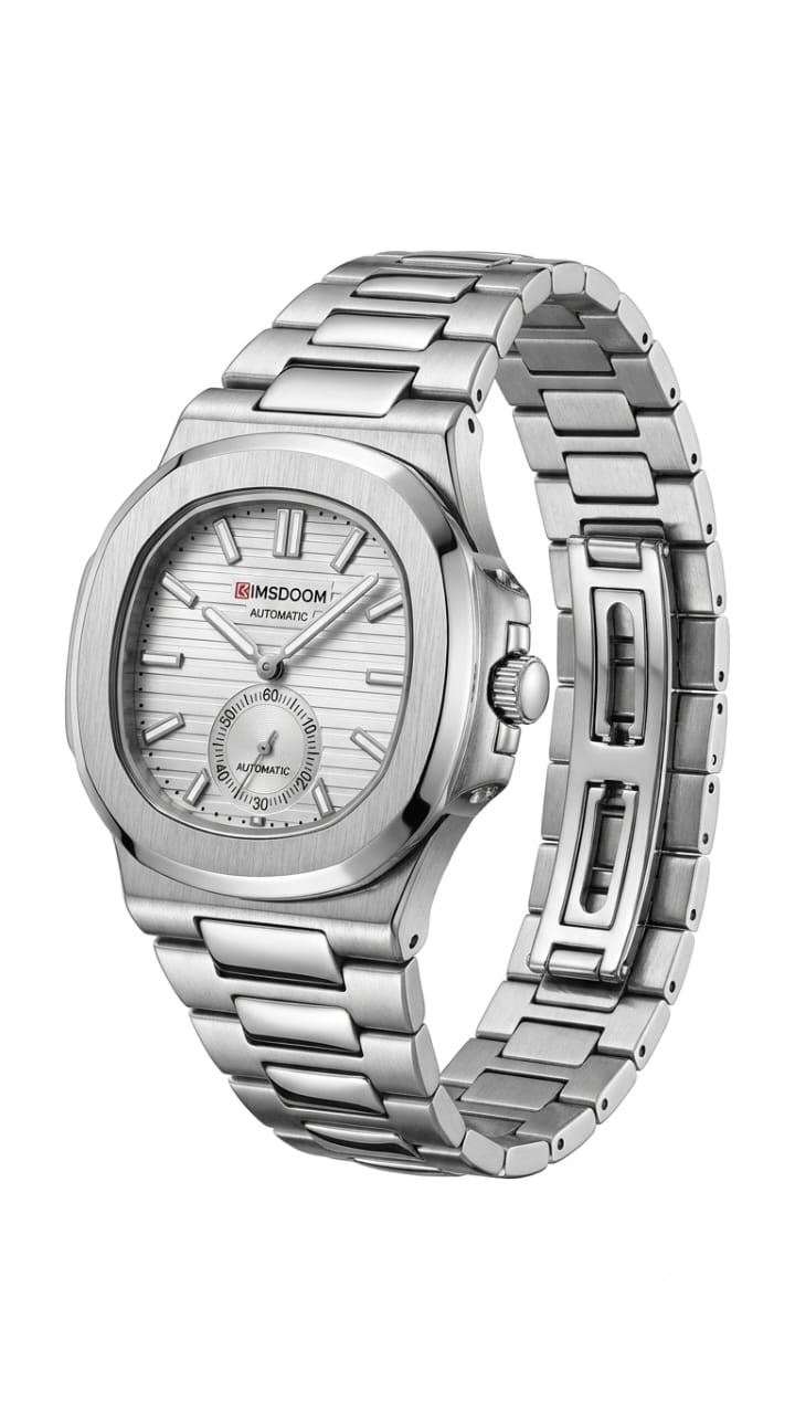 Maimashi Silver White Stainless Steel Quartz Watch with Sub-Dial