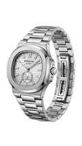 Maimashi Silver White Stainless Steel Quartz Watch with Sub-Dial
