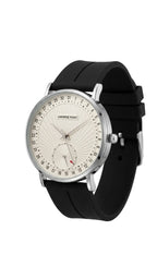Universe Point Classic White &amp; Gold Dial Men's Watch with Black Strap