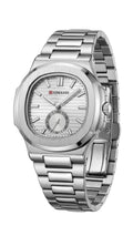 Maimashi Silver Grey Stainless Steel Quartz Watch with Sub-Dial